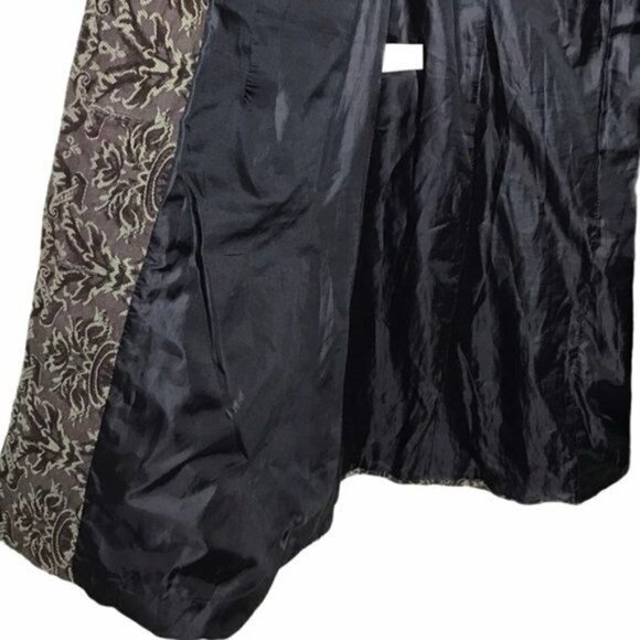 Young Essence Brown Green Embroidered Coat Small - Picture 8 of 12